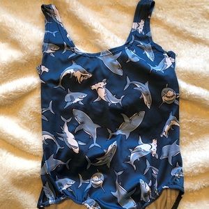 Shark print swim suit